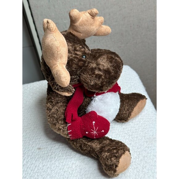 Wish Pets Joey Moose Snowball Plush Toy Stuff Animal Red Mittens Scarf 2004 Gift - Picture 3 of 4